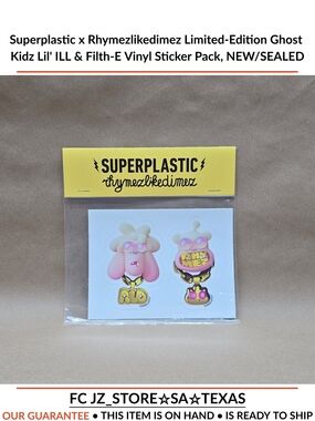 Superplastic x Rhymezlikedimez Limited-Edition Ghost Kidz Sticker Pack, NEW